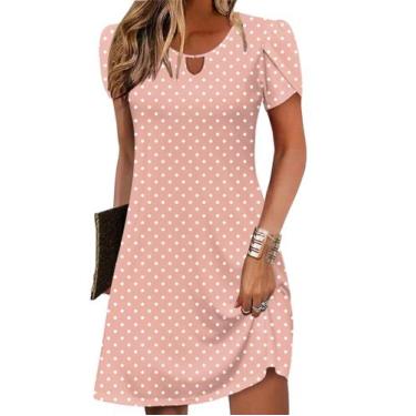 Imagem de Vestido casual Zeagoo feminino com estampa tropical com bolsos