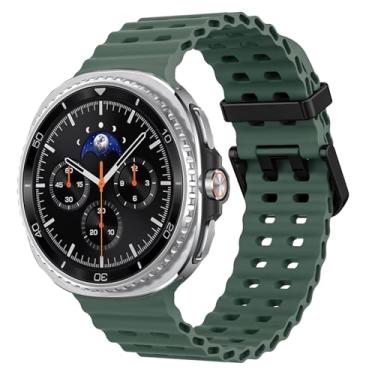 Imagem de Pulseiras esportivas marítimas compatíveis com Samsung Galaxy Watch 8 de 44 mm e 40 mm/8 Classic 46 mm, masculina e feminina, de silicone macio, respirável, impermeável, sem lacunas para Samsung