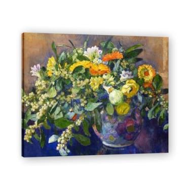Imagem de Vaso de flores Théo van Rysselberghe: Impressão em tela neoimpressionista belga chave emoldurada 30 x 36 cm