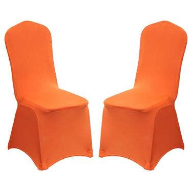 Imagem de Pacote com 2 capas de cadeira dobráveis de elastano elástico, capas removíveis para cadeiras, protetores universais, com bolso elástico para os pés, para festa de casamento, banquete, celebração