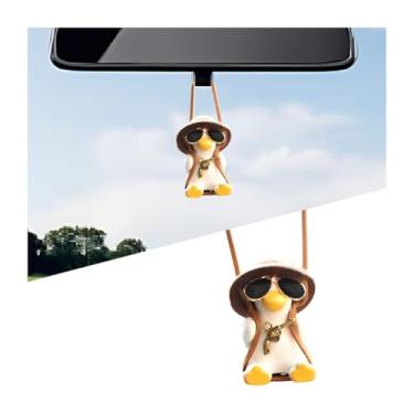Imagem de LKAHG Ornamento de suspensão legal de carro de pato balançando, pingente de espelho retrovisor de veículo fofo engraçado, decoração suspensa de espelho retrovisor interior automotivo, universal para