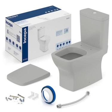Imagem de Kit Vaso Sanitário Incepa Boss Gris Stone Com Caixa Acoplada e Acessórios 1897230071100/1897230071108