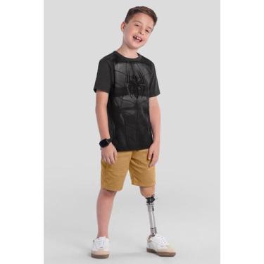 Imagem de Camiseta infantil menino do Homem-Aranha Brandili - 10, 10, Cinza