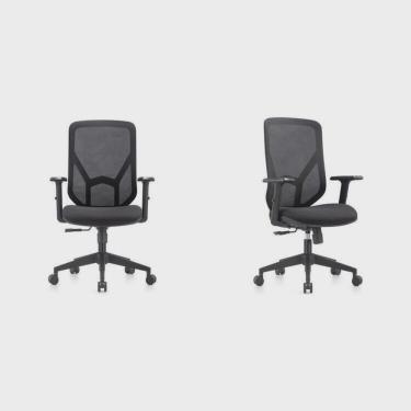 Imagem de Kit 2 Cadeiras Escritório Diretor NR17 Tela Mesh Alpha