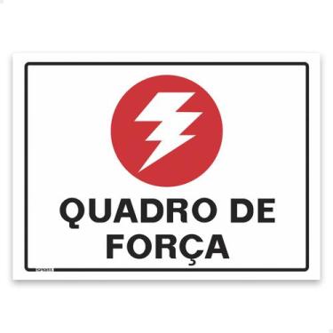 Imagem de Placa Quadro De Força Sinalização Energia 20x15cm Branco - SPORTINOX