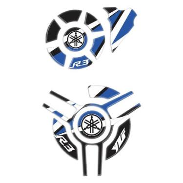 Imagem de Adesivo Protetor Tank Pad YZF R3 2016 a 2020 - Motor Resinado - Cromo 