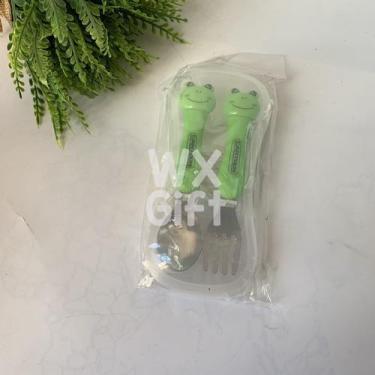 Imagem de Kit Talher Infantil Colher e Garfo Bichinhos - Interponte / WX Gift