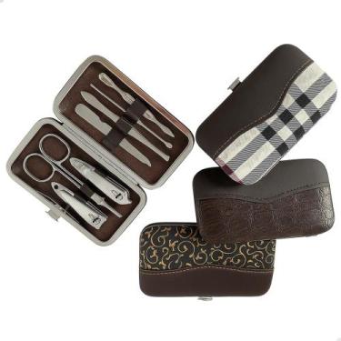 Imagem de Kit Manicure Portátil 7 Peças Cortador De Unha Profissional E Tesoura 