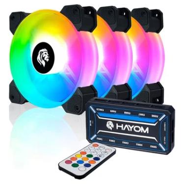 Imagem de Kit 3 Cooler Fan LED RGB, 120Mm, Com Controlador, Gabinete, Pc Gamer, Ventoinha - Fc1306