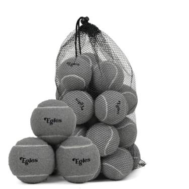 Imagem de Pacote com 20 bolas de tênis para treinamento e animais de estimação, bolas de tênis de alta elasticidade com bolsa de malha para transporte e exercícios para iniciantes, conjunto de bolas duráveis