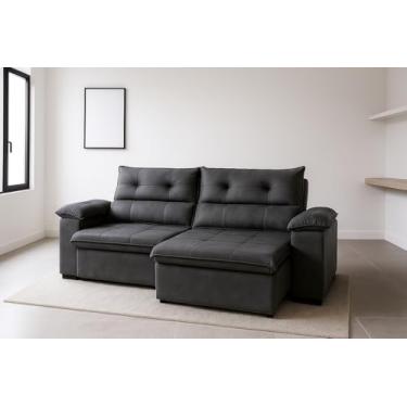 Imagem de Sofá Compacto 2 Lugares Aconchegante Reclinável e Retrátil Bel Veludo Cinza LIMOV (1,50)