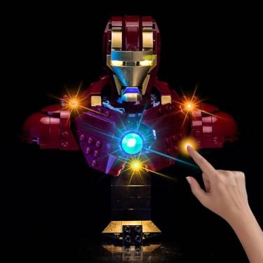 Imagem de Hilighting Upgraded Led Light Kit Compatible with Lego Iron Man MK4 Bust Building Set, Light Control Compatible with Lego 76454 (Model Not Included)
