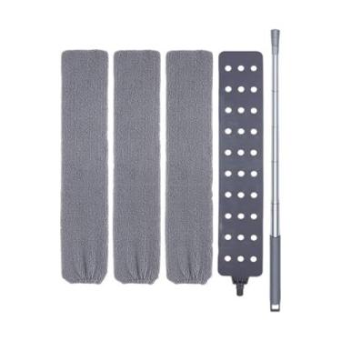 Imagem de WeiLaiKeQi Aspirador de pó retrátil, utensílios de limpeza, prático, profissional, lavável com de pano de microfibra, escova para espanador, 2.8m