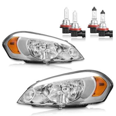 Imagem de Vizotae Faróis com LED DRL para Chevy Impala 2006-2013/Chevy Impala Limited/06-07 Chevy Monte Carlo, farol alto/baixo com lâmpadas, lado do motorista e do passageiro
