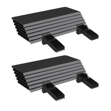 Imagem de Kit 12 Bandejas Gondola Ponta FIT 40 Preto 12X 30x78 Pe Cinz