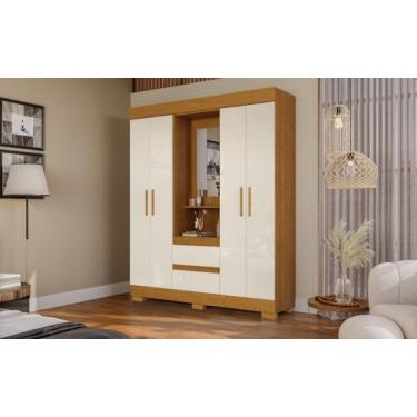 Imagem de Guarda Roupa Acp Isabelly 04 portas com espelho - ACP MÓVEIS, CINAMOMO