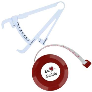 Imagem de Kit Avaliacao Fisica Medir Gordura Corporal Fita Metrica Imc Adipometr