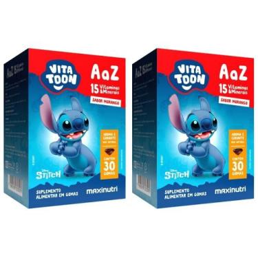 Imagem de KIT 2X Polivitamínico A-Z Kids Vitatton Stitch 30 gomas - Maxinutri, M