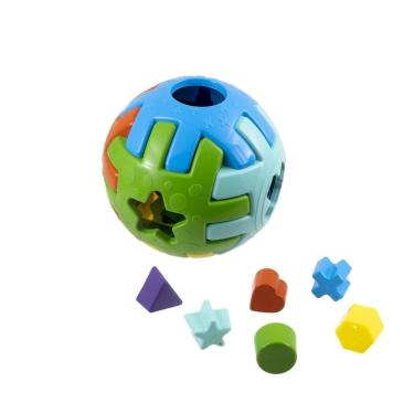 Imagem de Bola Educativa Com Encaixe de Formas Geométricas Desenvolvimento Infantil e Coordenação Motora