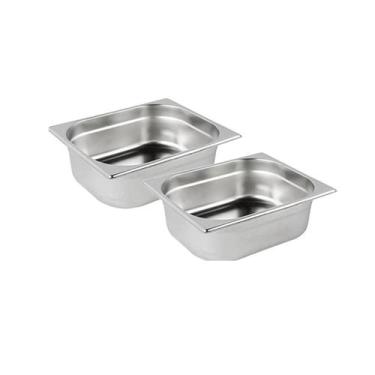 Imagem de Kit de 2 Cubas Gastronômicas Sem Tampa Inox 1/4 150mm - Zepper