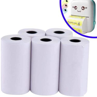 Imagem de 5 Bobina Térmica Mini Impressora Gatinho 57Mm Não Adesiva