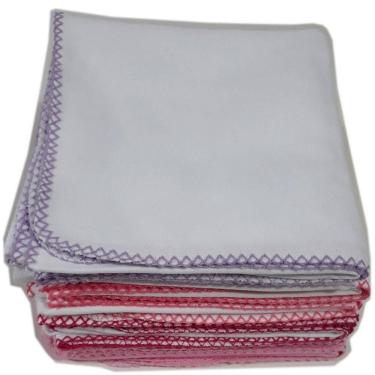 Imagem de Kit 3 Cueiro Bebê Flanelado Liso Gigante 80X80 - Feminino