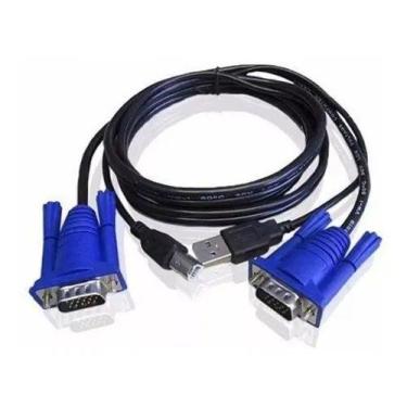 Imagem de Cabo para KVM Lotus, Vga + Usb 1.5Metros, Tipo A para B, 4Pin
