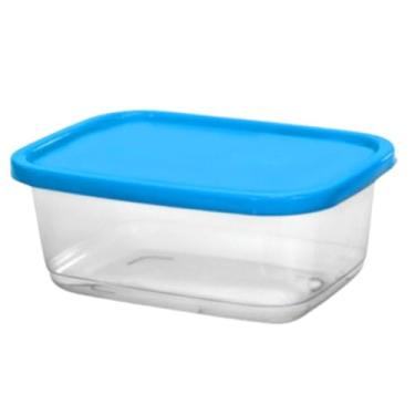 Imagem de Kit 10 Potes Transparentes 500ml Marmitas Fitness Microondas Freezer Organizador Alimentos (10 POTES AZUL)