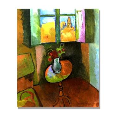 Imagem de NHLDZYH Folhas impressionistas, (mesa redonda) de Raoul Dufy, reprodução de quadros, quadros de pinturas famosas, imagem murais quartos. 50 x 60 cm apenas tela