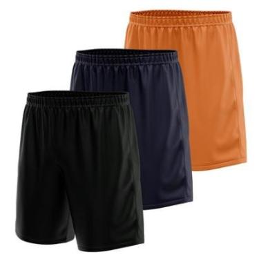 Imagem de Kit 3 Calção Short Futebol Basquete Vôlei Bermuda Dry Treino Academia-Masculino