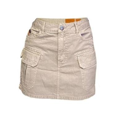 Imagem de Saia Ellus Bege Canvas Original Emma Cargo-Feminino