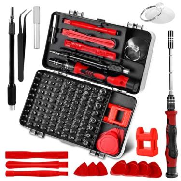 Imagem de Conjunto de chaves de fenda de precisão 115 em 1, kit de ferramentas de reparo profissional, inclui várias pontas, adequado para telefone, relógio, produtos eletrônicos e consertos de carro, com pinça