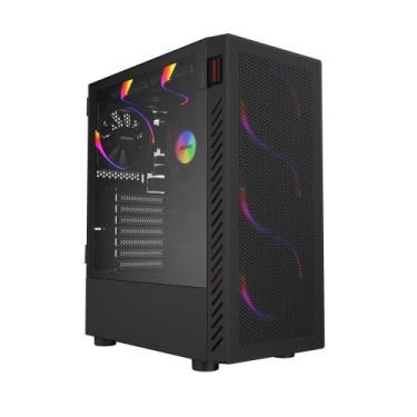 Imagem de Gabinete Gamer Bolter Black Vulcan - Lateral Em Vidro - Pcyes - Gbbvpb