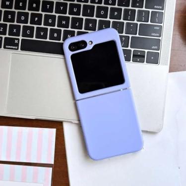 Imagem de Capa de silicone líquido fluorescente neon para Samsung Galaxy Z Flip 6 5, capa Z Flip6 ZFlip5, capa fosca à prova de choque, roxa, para Samsung Galaxy Z Flip 5