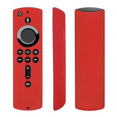 Imagem de Capa protetora de silicone para TV Stick 4K/ TV (3ª geração) / 2ª geração versão 2018 controle remoto por voz, capa remota, à prova de choque, lavável (vermelha)