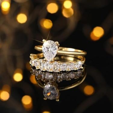 Imagem de 1 anel elegante de camada dupla para mulheres requintados anéis de luxo leves femininos joias finas vida diária namoro decoração para casamento, Cobre, Sem pedra preciosa