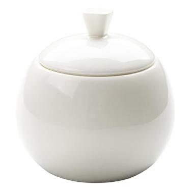 Imagem de Sugar Bowl Sizikato de porcelana branca pura com tampa, capacidade de 