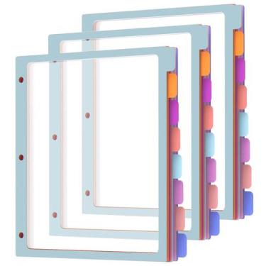 Imagem de Divisores de fichário de plástico HABGP de 36 peças com abas e 3 conju