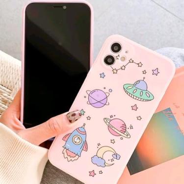 Imagem de Capinha de celular iphone 6p/6sp / 7plus/8plus / 11 / 11pro. Capinha iphone personalizada anime cartoon space (Azul, 6p/6sp)