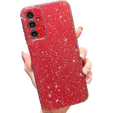 Imagem de MINSCOSE Compatível com Samsung Galaxy A16 5G, linda cor neon brilhante, brilhante, fina, à prova de choque, capa brilhante de silicone para mulheres meninas A16 17 cm - vermelho vinho