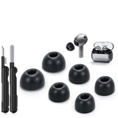 Imagem de Polislime Pontas auriculares de substituição para Samsung Galaxy Buds 3 Pro com caneta limpa, pontas auriculares de silicone para Galaxy Buds 3 Pro (3 tamanhos P/M/G) - preto
