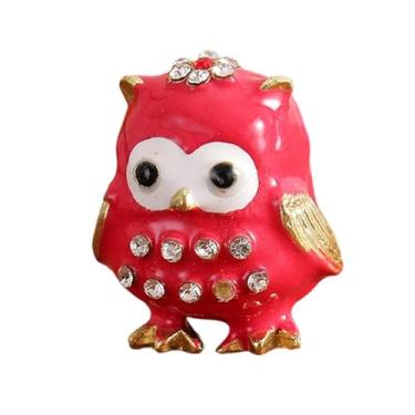 Imagem de Deevoka Caixa de joias com pingente de, porta-anéis decorativo, organizador de joias, estatueta de para anéis, brincos, presente de aniversário, Vermelho