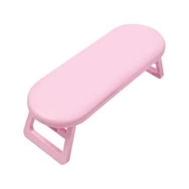 Imagem de Ysyqkn Apoio de Braço para Unhas, Antiderrapante, Tapete de Mesa Dobrável E Macio Profissional para Uso em Salão de Manicure, Almofada para As Mãos E Ferrame, Rosa