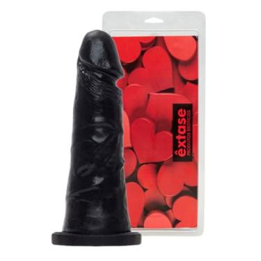 Imagem de Prótese Realística Maciça 16,5 X 3,5Cm Pênis Atóxico Dupla Conforto Realismo Versátil MAN05 (PRETO)