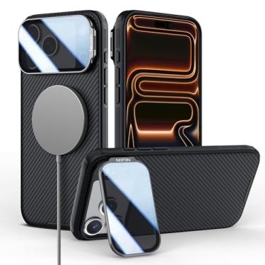 Imagem de Nillkin Capa Magsafe para iPhone 17 Pro Max, compatível com MagSafe, proteção completa atualizada da câmera, proteção à prova de choque, suporte ajustável, capa para iPhone 17 Pro Max com suporte de