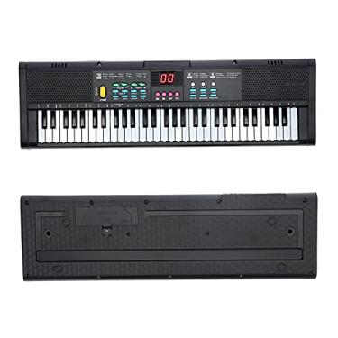 Imagem de Zhjvihx Instrumento de Piano Digital, Teclado Piano Multifuncional, 61 Teclas, Instrumento de, Microfone Usb para Crianças para Estudo