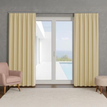 Imagem de Cortina Basic Blackout, 6,00x2,70m, Corta Luz, para Trilho Suíço até 2m (Palha)