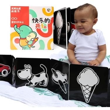 Imagem de Happy Start High Contrast Board Book: Easy to Clean - Hospital Approved - Stands on Its Own - Tummy Time Toys - Black and White High Contrast Baby Toys - Ages 0+ (Chinese)