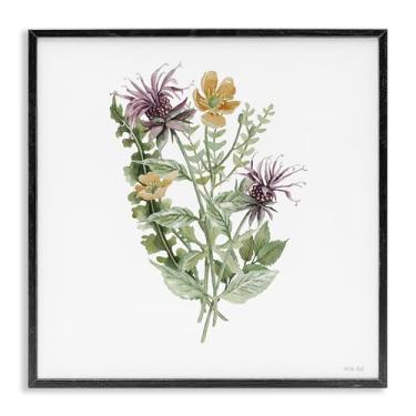 Imagem de Stupell Industries Arte giclée emoldurada preta com mistura botânica exuberante, design de Cindy Jacobs, 12 x 12