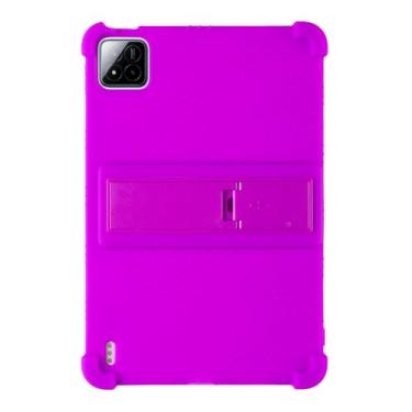 Imagem de QYiiD Capa para Xiaomi Pad 8/8 Pro 11,2 polegadas, leve, de silicone para crianças, capa protetora dobrável com suporte para tablet Xiaomi Pad8 de 11,2 polegadas, roxa